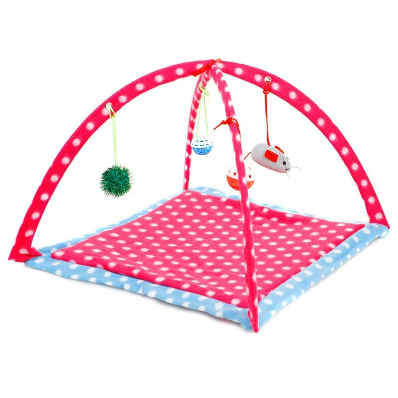 Cartoon Cat Play Tent Multifunctional Cat Hammocks Kitten Sleep Bed Foldable Cat Mat with Balls Cat Play House Toy